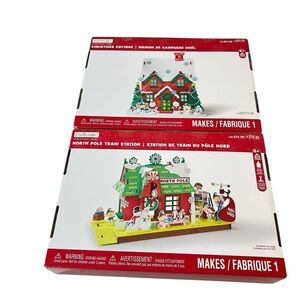 Creatology North Pole Train Station & Christmas Cottage Craft Kits Lot of 2
